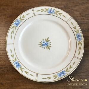 Antique Hand Painted Nippon Plate Blue Floral Gold Trim Japan Pre-1921